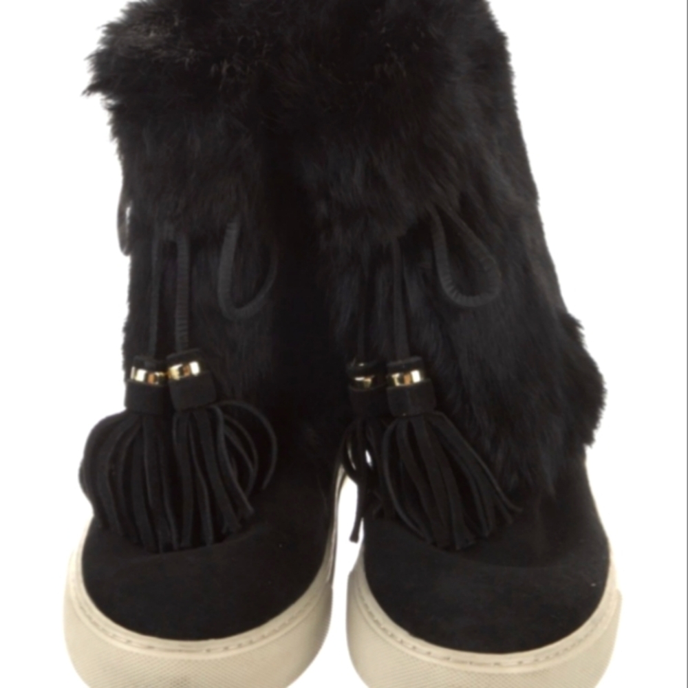 🐰Authentic Tory Burch 100% Real Rabbit Fur/Suede Booties🐰 - Picture 3 of 6